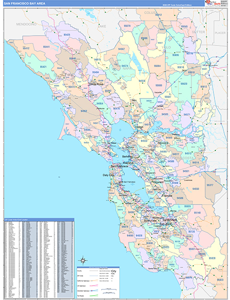 Bay Area Metro Area Wall Map